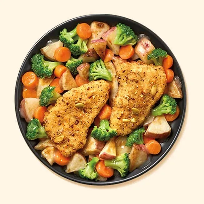 Grain Crusted Pollock With Vegetables