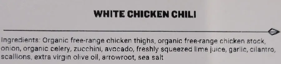 Paleo on the Go ingredients zoomed