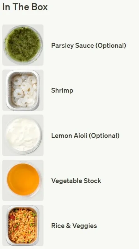 tovala ingredients in the box