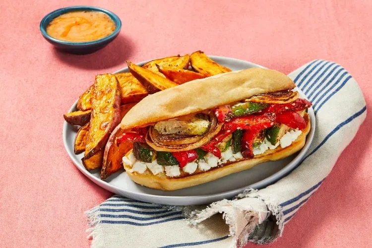 Zatar Roasted Zucchini and Pepper Sandos