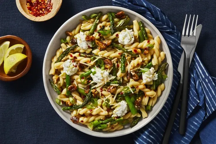 brown butter asparagus gemelli baaca