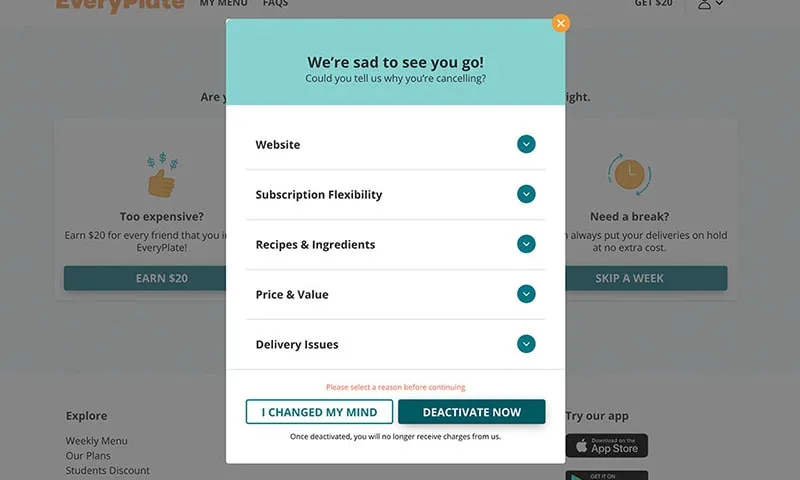 How to Delete an Everyplate Account