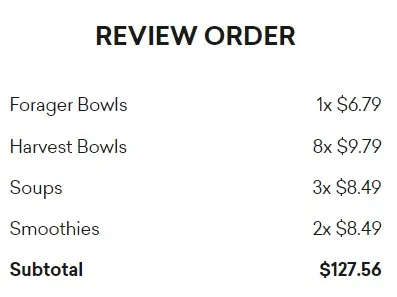 Daily Harvest meal whole pricing