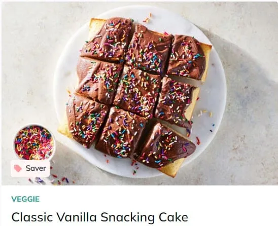 Marley Spoon desserts cake